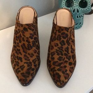 Chase & Chloe Women’s heeled leopard print mule